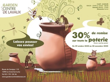 30% remise poterie nov. 2020